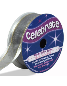 Cinta de organza Celebrate plata - 20 mm x 4 m