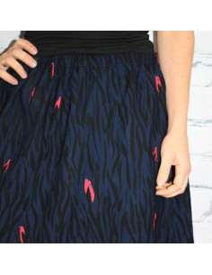 Tejido crepé de viscosa Zebra azul - Églantine & Zoé 2
