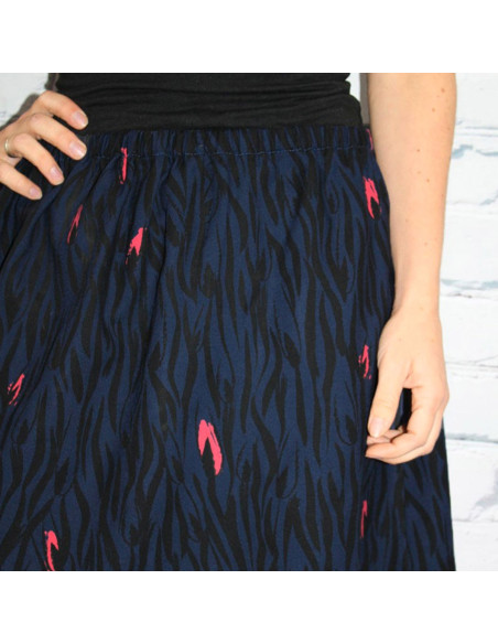 Tejido crepé de viscosa Zebra azul - Églantine & Zoé