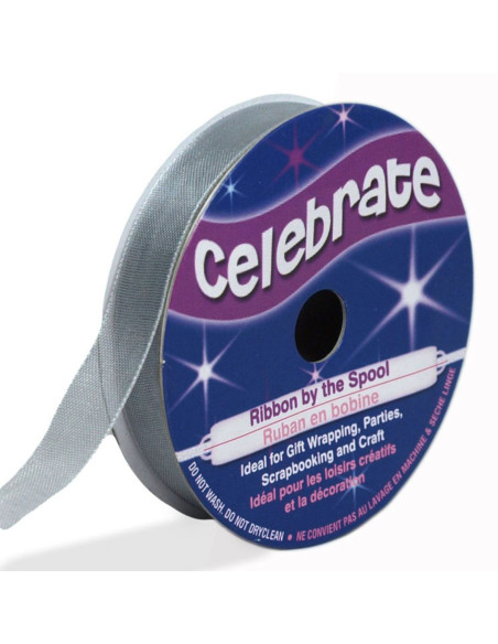 Cinta de organza Celebrate plata - 9 mm x 8 m