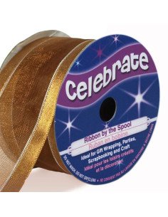 Cinta de organza Celebrate oro - 32 mm x 4 m