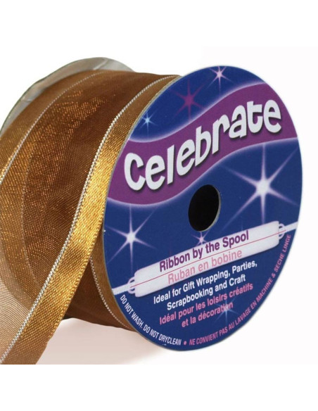 Cinta de organza Celebrate oro - 32 mm x 4 m