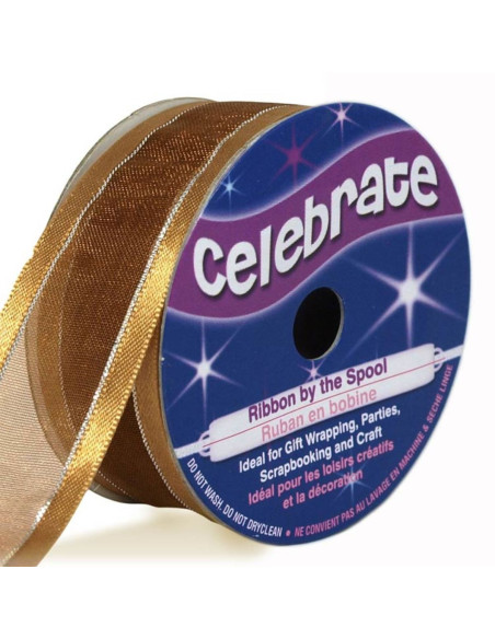 Cinta de organza Celebrate oro - 20 mm x 4 m