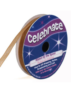 Cinta de organza Celebrate oro - 6 mm x 8 m