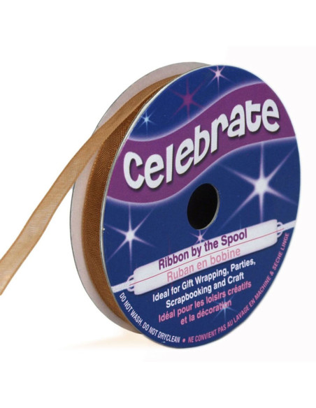 Cinta de organza Celebrate oro - 6 mm x 8 m