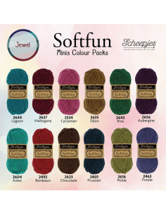 Caja de 12 mini ovillos Scheepjes Soft Fun - Jewel 2