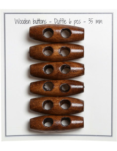Juego de 6 botones de madera clara en forma de tronco de 35 mm