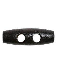 Juego de 6 botones de madera en forma de tronco, color marrón oscuro, 30 mm. 2