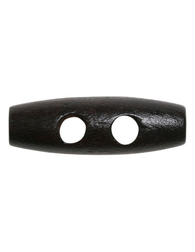 Juego de 6 botones de madera en forma de tronco, color marrón oscuro, 30 mm.