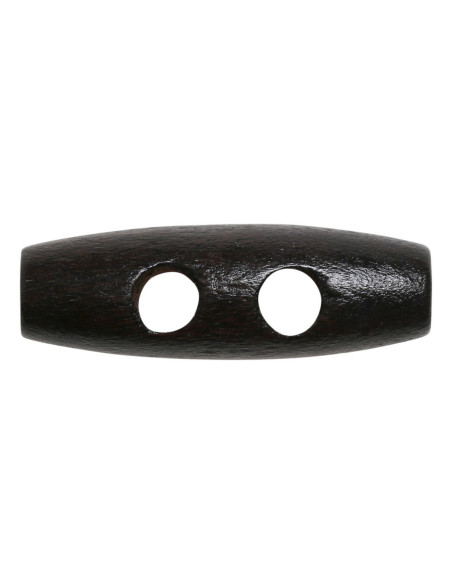 Juego de 6 botones de madera en forma de tronco, color marrón oscuro, 30 mm.