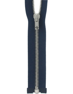 Cremallera separable de metal - Malla marina plateada