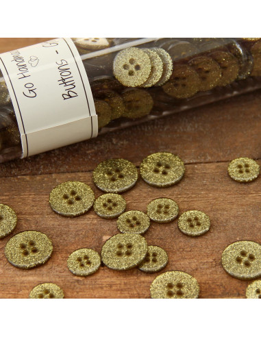 Juego de 8 botones Glitter 12 mm - Verde