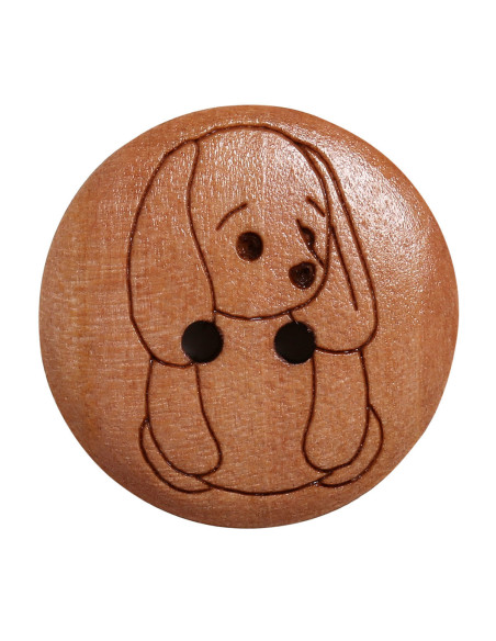 Juego de 8 botones de madera de 17 mm - Conejo