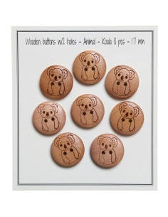 Juego de 8 botones de madera de 17 mm - Koala
