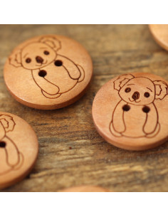 Juego de 8 botones de madera de 17 mm - Koala 2
