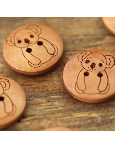 Juego de 8 botones de madera de 17 mm - Koala