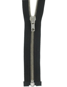 Cremallera separable de metal - Negro con malla plateada