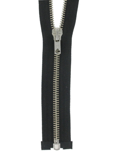 Cremallera separable de metal - Negro con malla plateada