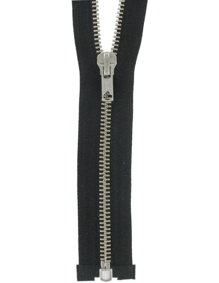 Cremallera separable de metal - Negro con malla plateada