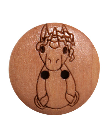 Juego de 8 botones de madera de 17 mm - Unicornio