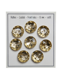 Juego de 8 botones de 2 agujeros Cocktail 18 mm - Oro