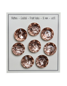 Juego de 8 botones de 2 agujeros Cocktail 18 mm - Rosa viejo