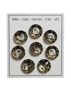 Juego de 8 botones de 2 agujeros Cocktail 18 mm - Verde
