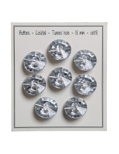 Juego de 8 botones de cola de cóctel de 18 mm - Plata
