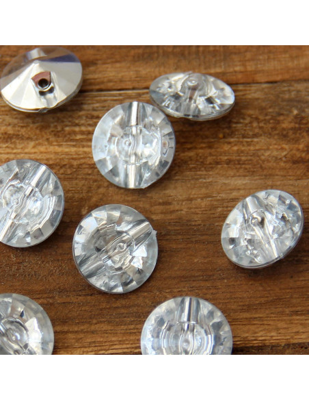 Juego de 8 botones de cola de cóctel de 18 mm - Plata