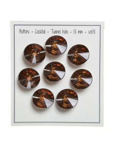 Juego de 8 botones con cola Cocktail 18 mm - Bronce