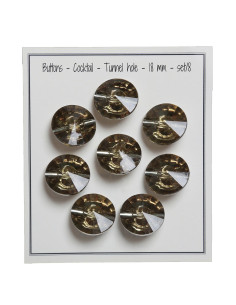 Juego de 8 botones con cola de cóctel de 18 mm - Verde