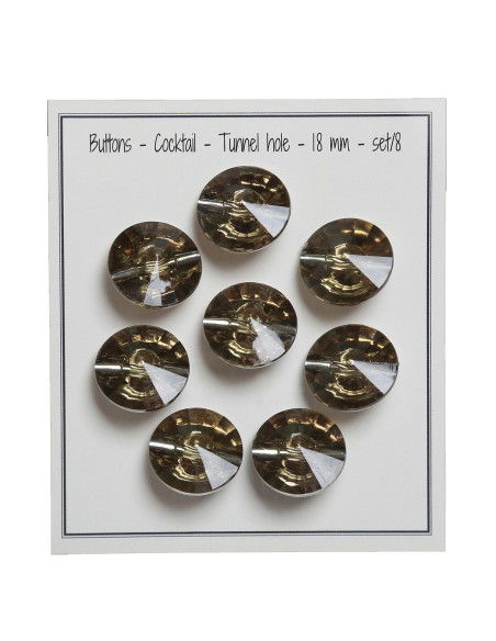 Juego de 8 botones con cola de cóctel de 18 mm - Verde