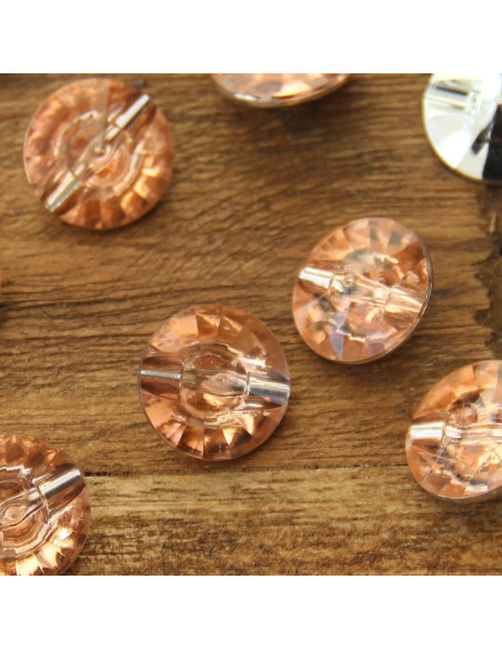 Juego de 8 botones con cola Cocktail 18 mm - Rosa viejo