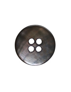 Juego de 8 botones de 4 agujeros de nácar de 15 mm - Negro 2