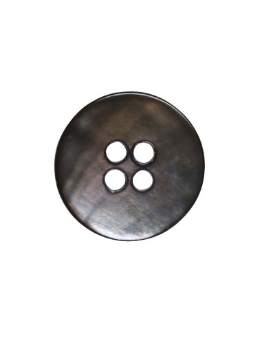 Juego de 8 botones de 4 agujeros de nácar de 15 mm - Negro