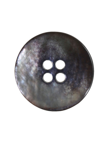 Juego de 8 botones de 4 agujeros de nácar de 18 mm - Negro