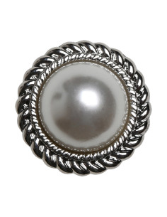 Juego de 4 botones Perla 21 mm - Plata 2