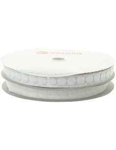 Pastillas VELCRO® Brand blancas - Rollo de 25 m - Ø 19 mm