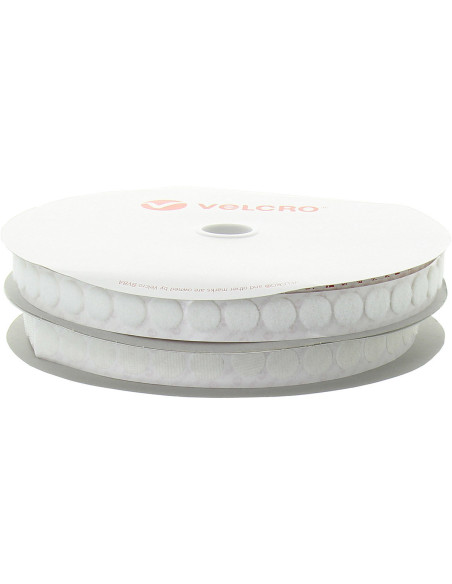 Pastillas VELCRO® Brand blancas - Rollo de 25 m - Ø 19 mm