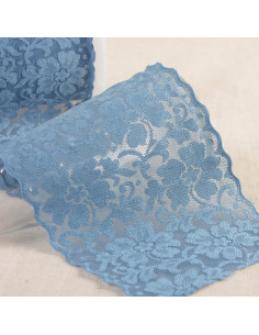 Encaje elástico flores - Azul lavanda