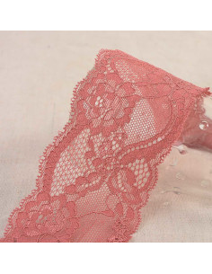 Encaje elástico rosas - Rosa viejo