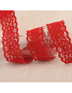 Encaje elástico Hellébore - Rojo