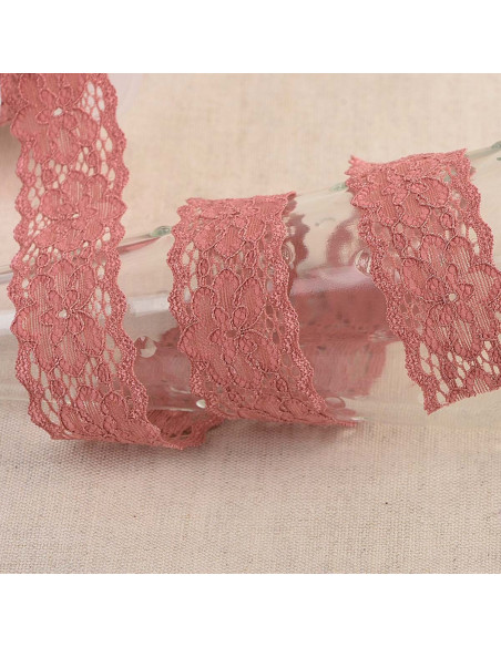 Encaje elástico Hellébore - Rosa viejo