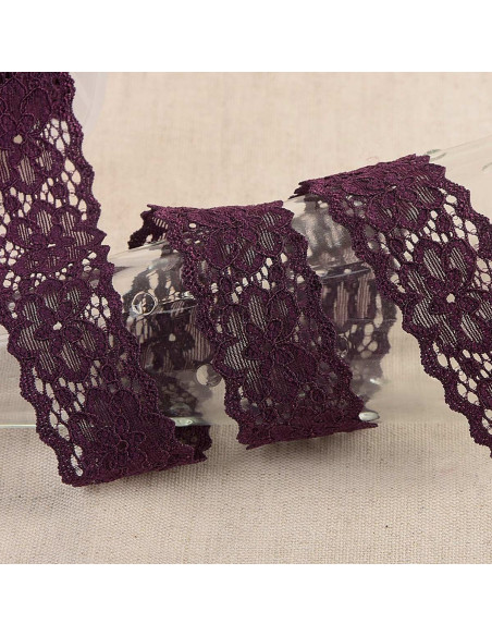 Encaje elástico Hellébore - Violeta