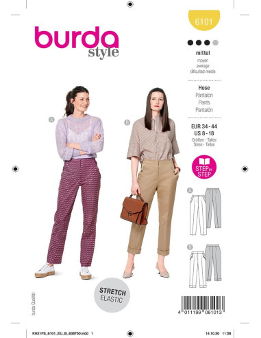 Patrón de pantalón - Burda 6101