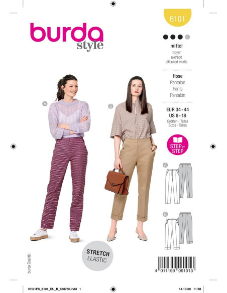 Patrón de pantalón - Burda 6101
