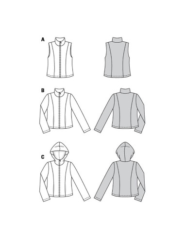Patrón de chaleco y chaqueta - Burda 6114