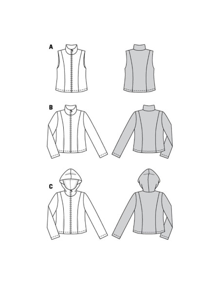 Patrón de chaleco y chaqueta - Burda 6114