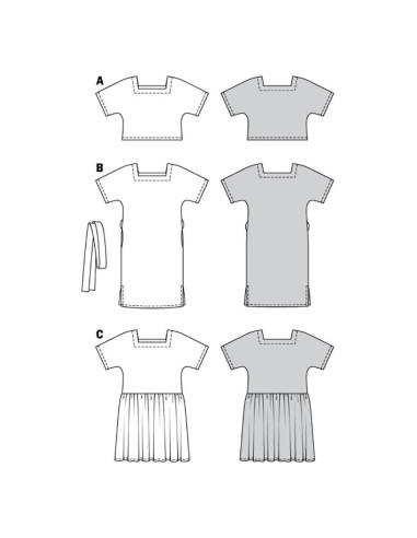 Patrón de top y vestido - Burda 6117