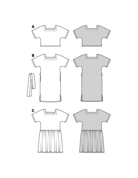 Patrón de top y vestido - Burda 6117
